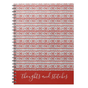 RODE NORDISCHE BREI Spiraal Notebook + Tekst II Notitieboek