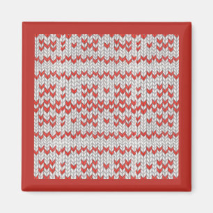 RODE NORDISCHE BREI Vierkante Magneet / Rood