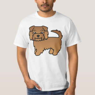 Rode Norfolk Terrier Cartoon Honden Illustratie T-shirt