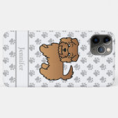 Rode Norfolk Terrier Cartoonhond & Naam Case-Mate iPhone Case (Achterkant (horizontaal))