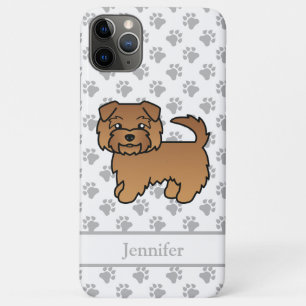 Rode Norfolk Terrier Cartoonhond & Naam Case-Mate iPhone Case
