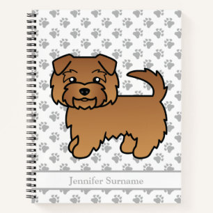 Rode Norfolk Terrier Cartoonhond & Tekst Notitieboek
