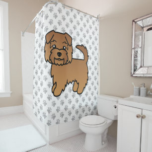 Rode Norfolk Terrier Schattige Cartoon Hond Douchegordijn