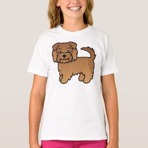 Rode Norfolk Terrier Schattige Cartoon Hond T-shirt