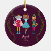 Rode Notenkraker Ballet Dierenmeisjes Keramisch Ornament (Achterkant)