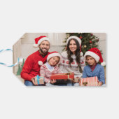 Rode Notenkraker Foto Vrolijk Kerstfeest Cadeaulabel (Achterkant Horizontaal)