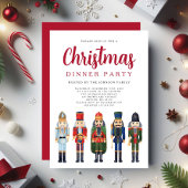 Rode Notenkraker Kerst Dinner Party Kaart