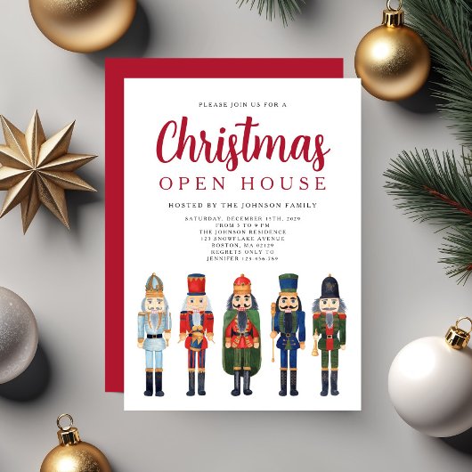 Rode notenkraker Kerst Open Huis Kaart