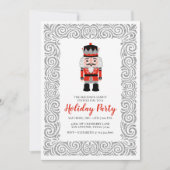 Rode notenkraker kerstfeest kaart (Voorkant)