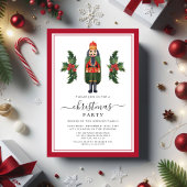 Rode Notenkraker Kerstfeest Kaart