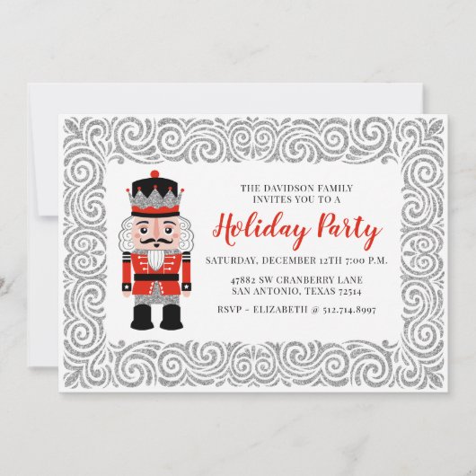 Rode notenkraker kerstfeest kaart (Voorkant)