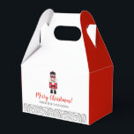 Rode notenkraker kerstvakantie bedankdoosjes<br><div class="desc">Een schattig kerstfeest gunstbox. En pas het aan met uw vakantie begroeting en naam. Ontworpen voor u door Blackberry Boulevard.</div>