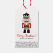 Rode notenkraker kerstvakantie cadeaulabel (Voorkant)