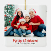 Rode notenkraker kerstvakantie keramisch ornament (Achterkant)