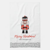 Rode notenkraker kerstvakantie theedoek (Verticaal)