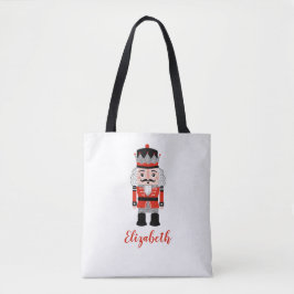 Rode notenkraker kerstvakantie tote bag