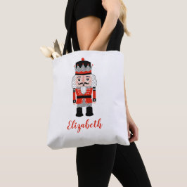 Rode notenkraker kerstvakantie tote bag