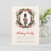 Rode Notenkraker krans kerstfeest Kaart (Staand voorkant)