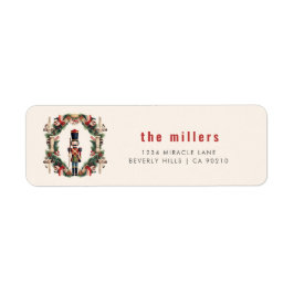 Rode Notenkraker krans Kerstmis Etiket