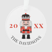 Rode Notenkraker Prins Kerstfoto Ornament (voorkant)