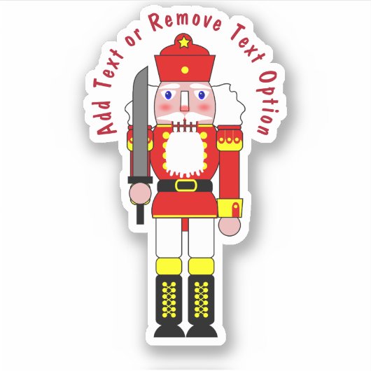 Rode Notenkraker Soldaat Kerstmis Sticker (Voorkant)