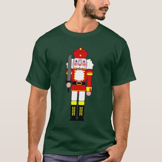 Rode Notenkraker Soldaat Kerstmis T-shirt (Voorkant)