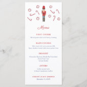 Rode Notenkraker Suikerstokjes Familie Kerstfeest Menu (Voorkant)