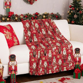 Rode notenkrakers patroon Kerstmis Fleece Deken