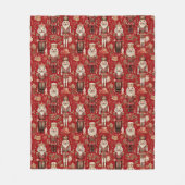 Rode notenkrakers patroon Kerstmis Fleece Deken (Voorkant)