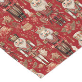 Rode notenkrakers patroon Kerstmis Korte Tafelloper (Hoek)