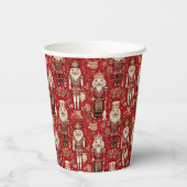 Rode notenkrakers patroon Kerstmis Papieren Bekers (Achterkant)