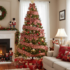 Rode notenkrakers patroon Kerstmis Satijnen Lint