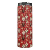 Rode notenkrakers patroon Kerstmis Thermosbeker (Achterkant)