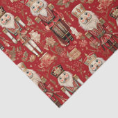 Rode notenkrakers patroon Kerstmis Tissuepapier (Detail)