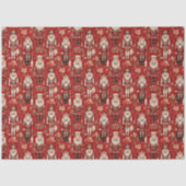 Rode notenkrakers patroon Kerstmis Tissuepapier (Voorkant)