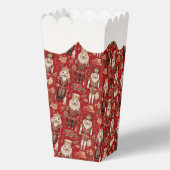 Rode notenkrakerspatroon Kerstmis besneeuwd Bedankdoosjes (Achterkant)