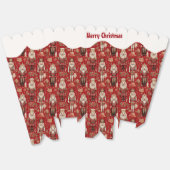 Rode notenkrakerspatroon Kerstmis besneeuwd Bedankdoosjes (Ongevouwen)