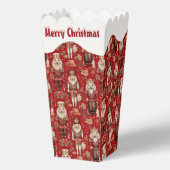 Rode notenkrakerspatroon Kerstmis besneeuwd Bedankdoosjes (Voorkant)