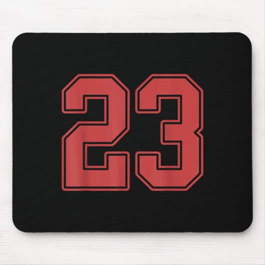 Rode Nummer 23 Jersey Speler Uniform #23 Muismat (Voorkant)