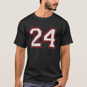 Rode Nummer 24 Sportspeler Jersey Fun Game Winnaar T-shirt