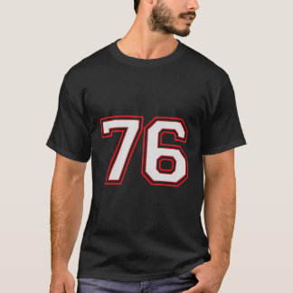 Rode Nummer 76 Sportspeler Jersey Fun Game Winnaar T-shirt