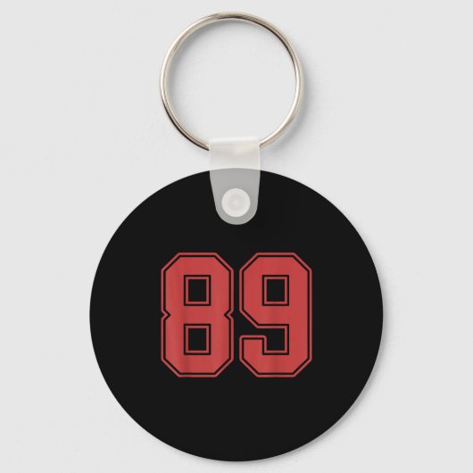 Rode Nummer 89 Jersey Speler Uniform #89 Sleutelhanger (Voorkant)