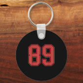 Rode Nummer 89 Jersey Speler Uniform #89 Sleutelhanger (Voorkant)