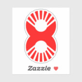 Rode Nummer 8 Sticker (Vel)
