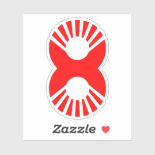 Rode Nummer 8 Sticker