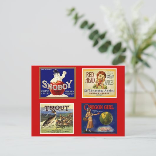  rode NW-adverteren appelkrat, WA of Briefkaart (Staand voorkant)