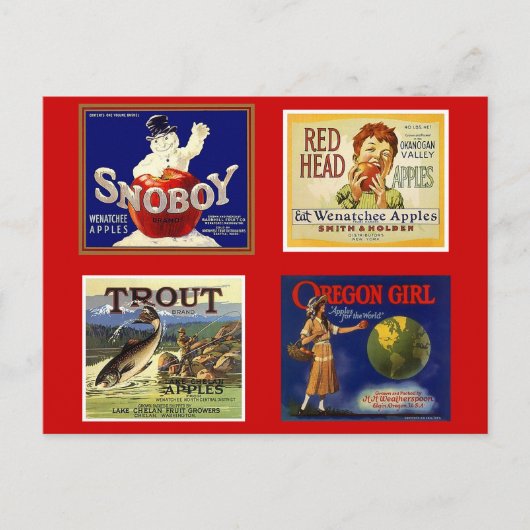 rode NW-adverteren appelkrat, WA of Briefkaart (Voorkant)