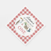  rode O-Fish-Ally Een 1e Verjaardag Servet (Hoek)