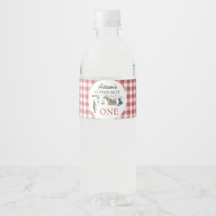  rode O-Fish-Ally Een 1e Verjaardag Waterfles Etiket