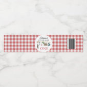  rode O-Fish-Ally Een 1e Verjaardag Waterfles Etiket (Enkel label)